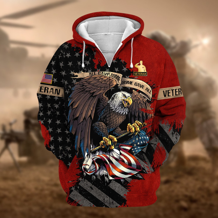 Premium Eagle US Veteran Zip Hoodie NPVC181001