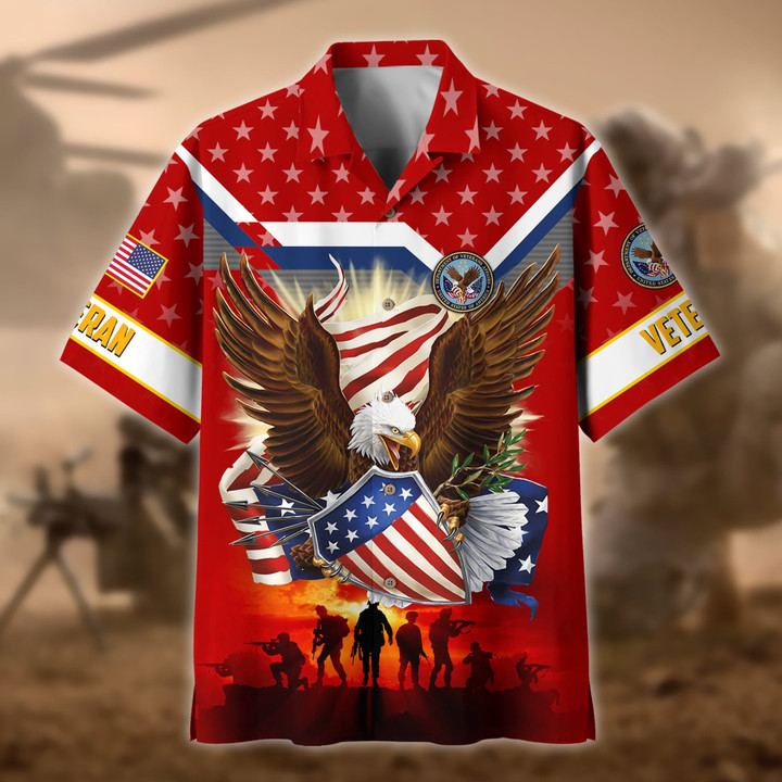 Premium Eagle US Veteran Polo And Hawaii Shirt NPVC201202