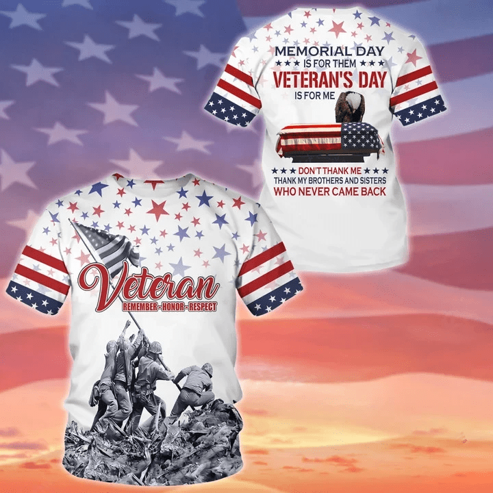 Premium Memorial Day Is For Them Veteran's Day Is For Me US Veteran T-Shirt NPVC300303