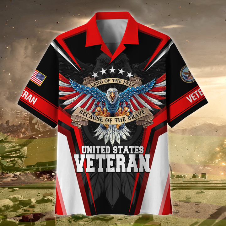 Premium Land Of The Free US Veteran Hawaii Shirt NPVC080302