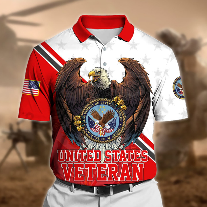 Premium Eagle US Veteran Polo Shirt With Pocket NPVC060403