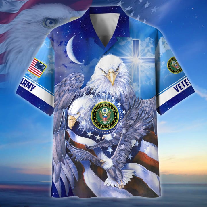 Premium Eagle US Veteran Hawaii Shirt NPVC310501