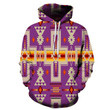 GB-NAT00062-3HOO07 Light Purple Tribe Design Native American All Over Hoodie - 1