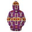 GB-NAT00062-3HOO07 Light Purple Tribe Design Native American All Over Hoodie - 3