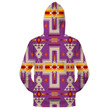 GB-NAT00062-3HOO07 Light Purple Tribe Design Native American All Over Hoodie - 4