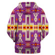 GB-NAT00062-3HOO07 Light Purple Tribe Design Native American All Over Hoodie - 2