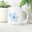 blue waving flower mug