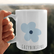 blue waving flower mug