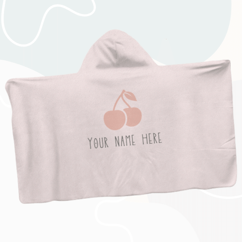 cherry personalized hooded blanket