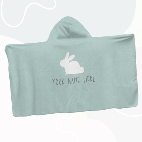 bunny personalized hooded blanket