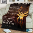 Personalized To My Son Hunting Fleece Blanket From Dad I Wish You The Strength Great Customized Blanket For Birthday Christmas Thanksgiving