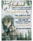 To My Husband You Are My Greatest Support Tiger Gs-Cl-Dt1603 Fleece Blanket