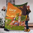 Corgi And Picnic Ld2712301Cl Fleece Blanket