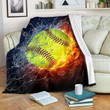 Softball Fire Art Gs-Cl-Dt1304 Fleece Blanket