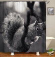 Squirrel Funny Grey Polyester Cloth 3D Printed Shower Curtain