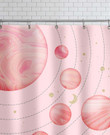 Pink Solar System Shower Curtain  Custom Design  High Quality  Bathroom Decor