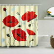 Poppies And Buds Pattern 3D Printed Shower Curtain Home Decor