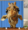 Giraffe Blue Polyester Cloth 3D Printed Shower Curtain Home Decor Gift Ideas