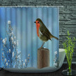 3D Printed Shower Curtain Bird Shabby Chic Teal Polyester Best Home Decor Gift