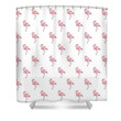 Pink Flamingo Watercolor 3D Printed Shower Curtain Bathroom Decor