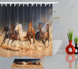 Running Horse 3D Printed Shower Curtain Set Home Decor Gift Ideas