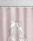 Sister Friends African American Pink Shower Curtain Custom Design  Home Decor Special Gift