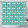 Rainbow Pattern Green Background Shower Curtain Fulfilled In Us