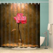 Indoor Pink Rose In Bottle Art Design 3D Printed Shower Curtain