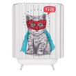 Cute Super Kitty Animal  3D Printed Shower Curtain Giving Cat Lovers For Home Decor