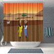 Pretty Afrocentric  3D Printed Shower Curtain Bathroom Decor