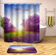 Tree Shower Curtains Fabric Human Skeleton Purple Polyester Cloth Print Bathroom Curtains