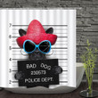 Bad Dog Police Dept White Backdrop 3D Printed Shower Curtain