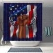 Trendy Pro Black Pride Us Flag African American 3D Printed Shower Curtain Bathroom Decor