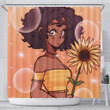 African American Shower Curtain Afro Lady Black Woman Bathroom Decor Accessories