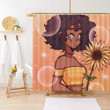 African American Shower Curtain Afro Lady Black Woman Bathroom Decor Accessories