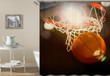 Basketball Cool Beige Polyester Fabric 3D Printed Shower Curtain