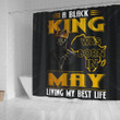 Unique A Black King Was Born In May 3D Printed Shower Curtain Bathroom Decor