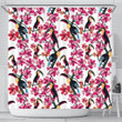 Toucan Flower Design Pattern Shower Curtain Fulfilled In Us