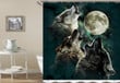 Wolf  Cool Turquoise Polyester Cloth 3D Printed Shower Curtain Home Decor Gift Ideas