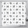 Cute French Bulldog Paw Pattern Shower Curtain Fulfilled In Us Cute Gift Home Decor