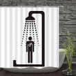 The Man Taking Shower Graphic Design 3D Printed Shower Curtain Gift Home Decor