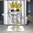 Frog I Am A Queen White Polyester Cloth 3D Printed Shower Curtain