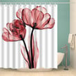Brown Tulip Painting White Backdrop 3D Printed Shower Curtain Gift Home Decor