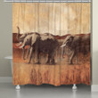 Elephant March Shower Curtain Custom Design High Quality Home Bathroom Decor