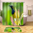 3D Printed Shower Curtain Bird Green Polyester Cloth