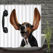 Cute Dog Giving Dog Lovers Simplicity White Polyester 3D Printed Shower Curtain