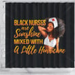 Nice Black Nurses Are Sunshine Mixed With A Little Hurricane  3D Printed Shower Curtain Bathroom Decor