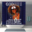 Fancy Afro Nurse God Designed Created Blessed Heals 3D Printed Shower Curtain Bathroom Decor