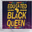 Inspired Educated Black Queen Afro Woman Black African 3D Printed Shower Curtain Bathroom Decor