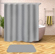 Striped Simplicity Grey Polyester Cloth 3D Printed Shower Curtain